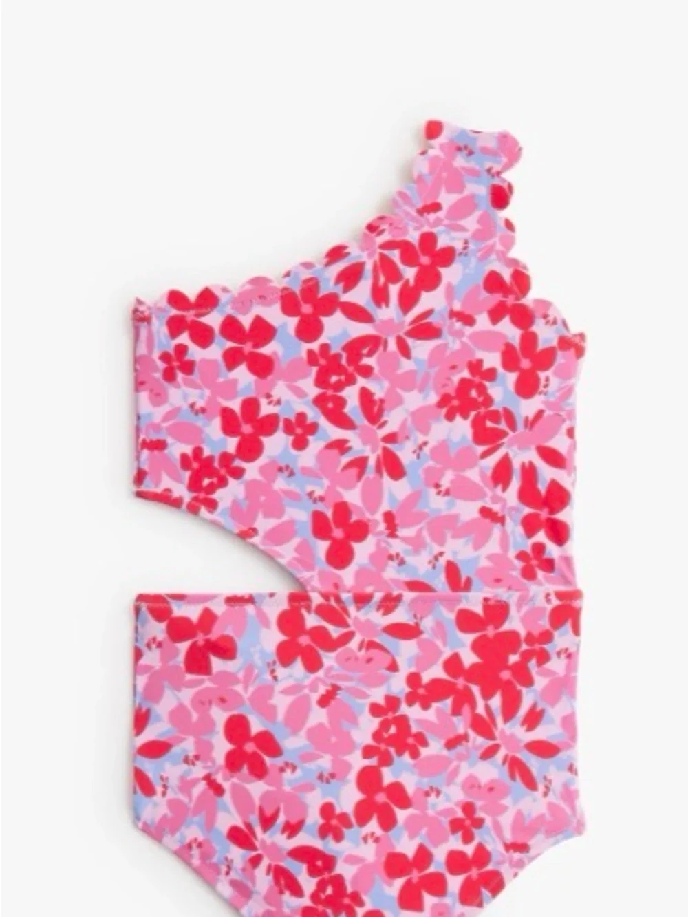 J. Crew Factory Girls' Floral Scalloped One-piece Swimsuit